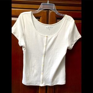 Loft white short top
